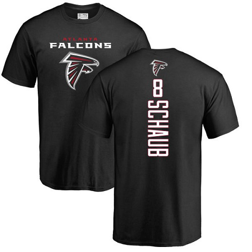Atlanta Falcons Men Black Matt Schaub Backer NFL Football #8 T Shirt->nfl t-shirts->Sports Accessory